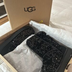 UGG Sparkling Black Sequin Boots Chunky